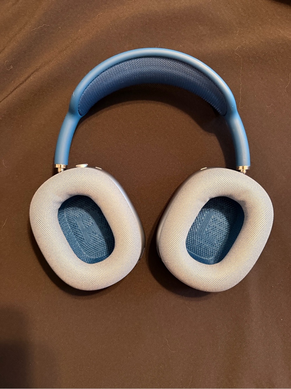 Apple Blue & Light Gray Over-Ear Wireless Headphones with Mesh Cushions